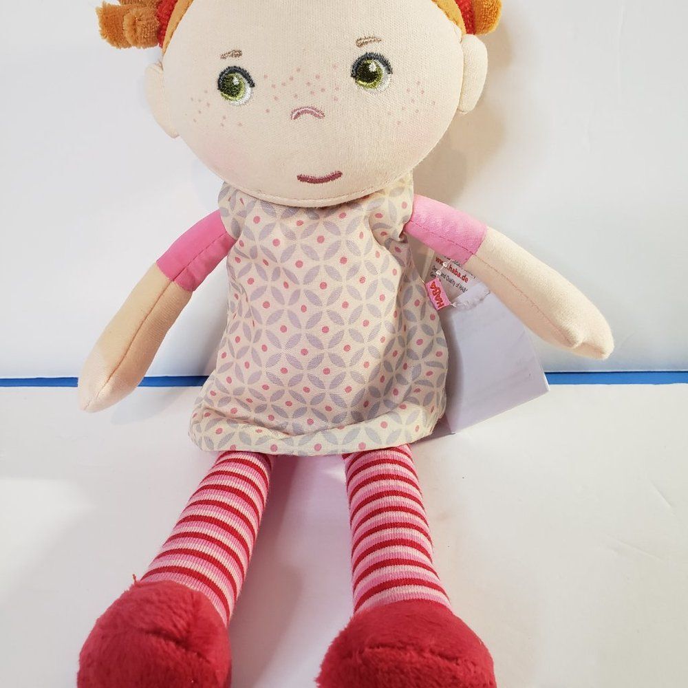 Sweet 9" HABA Cloth Doll Red-Haired Roya Cozy Rag Doll with Green Eyes